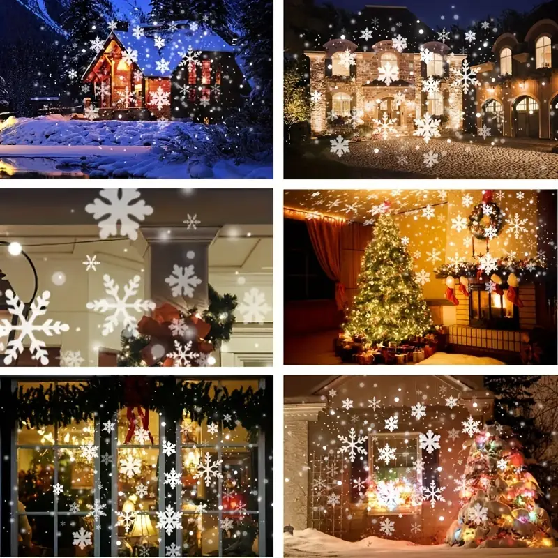 Skanto | Magischer Schneeflocken-Weihnachtsprojektor – LED-Lichterlebnis für drinnen und draußen