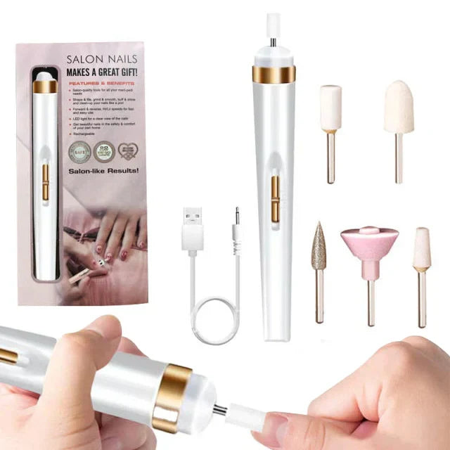 Skanto | 5-in-1 Elektrisches Nagelpflegegerät – Tragbares Maniküre-Tool mit LED-Licht