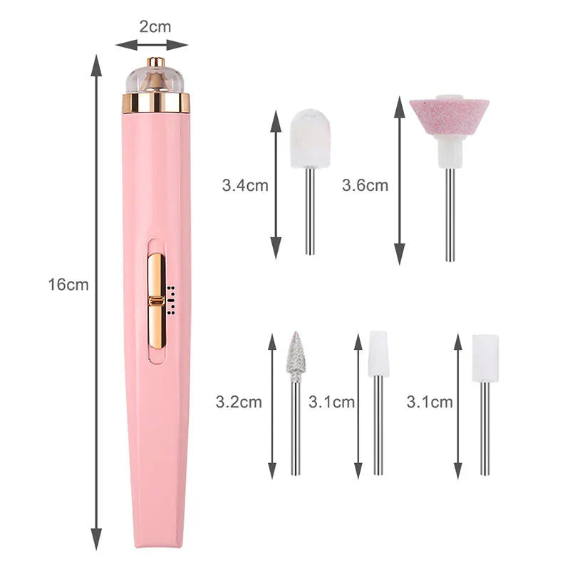 Skanto | 5-in-1 Elektrisches Nagelpflegegerät – Tragbares Maniküre-Tool mit LED-Licht