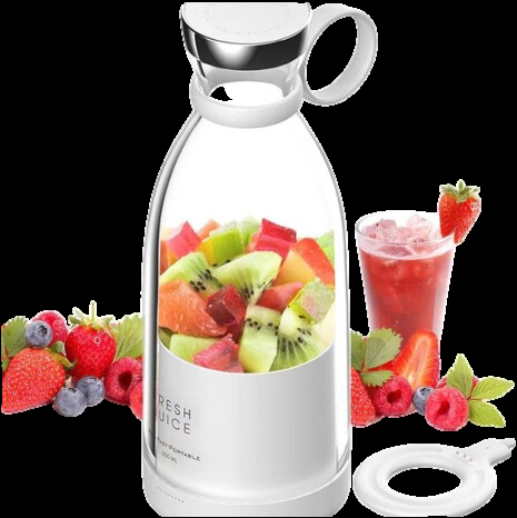 Skanto | Kompakter tragbarer Smoothie-Mixer mit Fruchtbehälter und Trinkdeckel