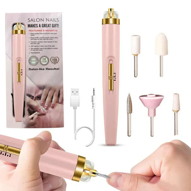 Skanto | 5-in-1 Elektrisches Nagelpflegegerät – Tragbares Maniküre-Tool mit LED-Licht