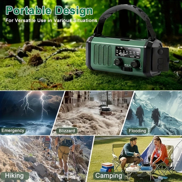 Skanto | StormMate X10 Notfallradio mit 10 000 mAh Powerbank | Solar, Handkurbel & USB-C | LED-Licht, SOS-Alarm & Kompass | AM/FM/NOAA