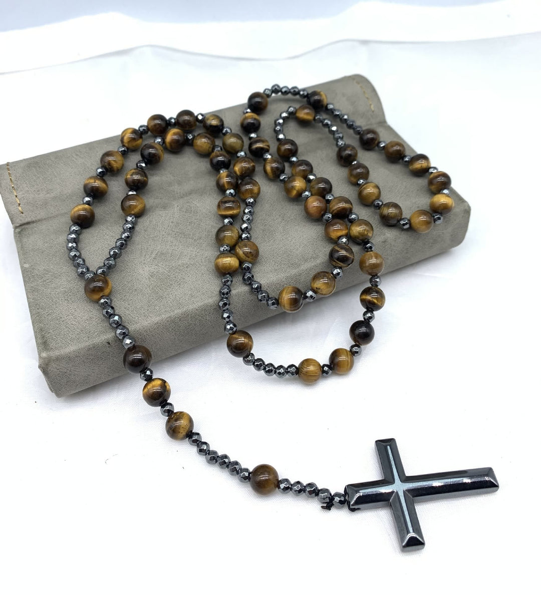 Skanto | Orion Spirituelle Halskette mit Tigerauge & Lapislazuli – Herren-Rosenkranz