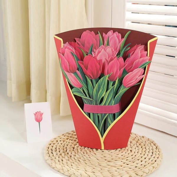 Skanto | Plastik Pop-up Blume | Inkl. Gratis Geschenkkarte - Fair