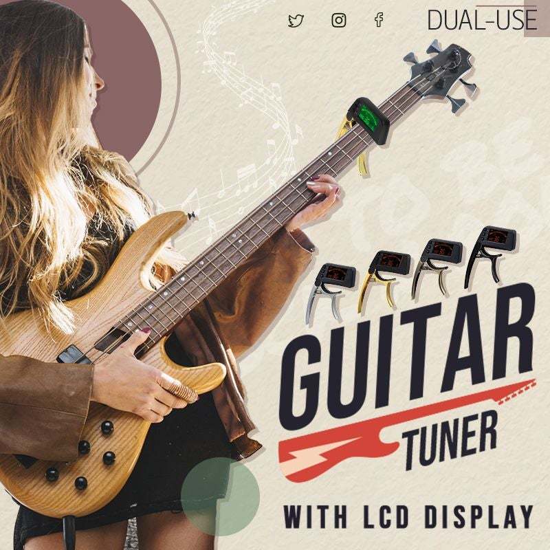 Skanto | DUAL-USE GITARREN-KAPODASTER-TUNER MIT LCD-DISPLAY