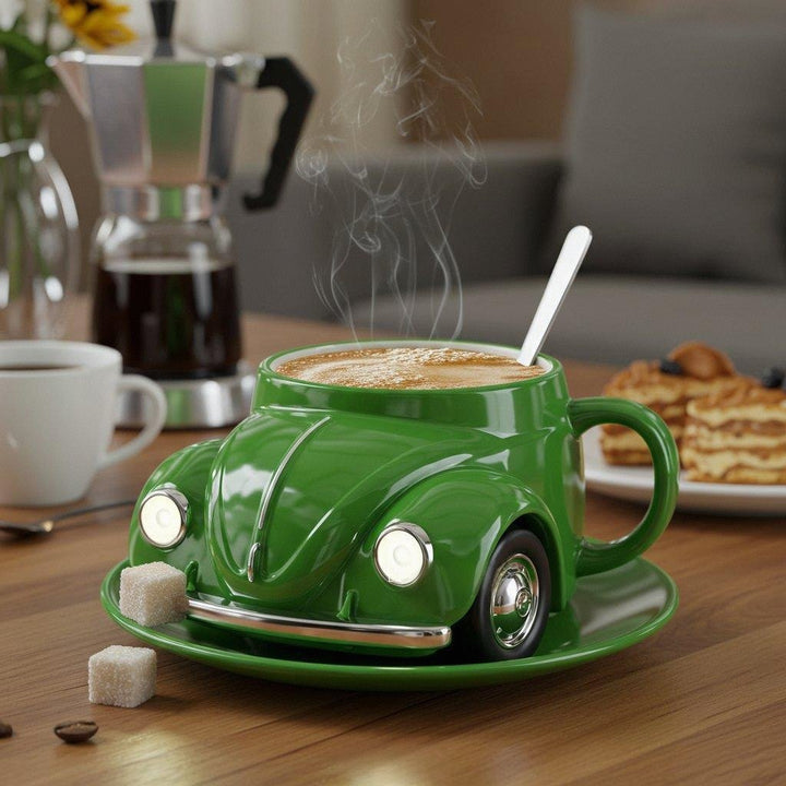 Skanto | RetroCar Keramik-Kaffeetasse – Einzigartiges 3D-Design für Kaffee & Tee