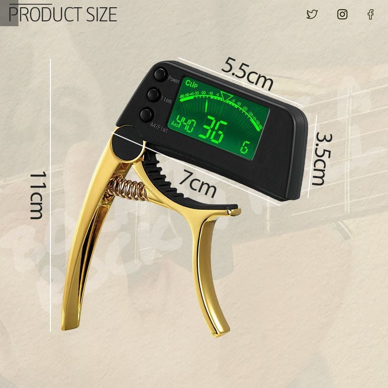 Skanto | DUAL-USE GITARREN-KAPODASTER-TUNER MIT LCD-DISPLAY