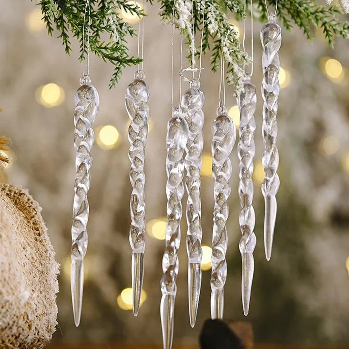 Skanto | Künstliche Eiszapfen-Weihnachtsornamente – Winterwunderland-Baumdekorationen für Partys & Neujahrszauber