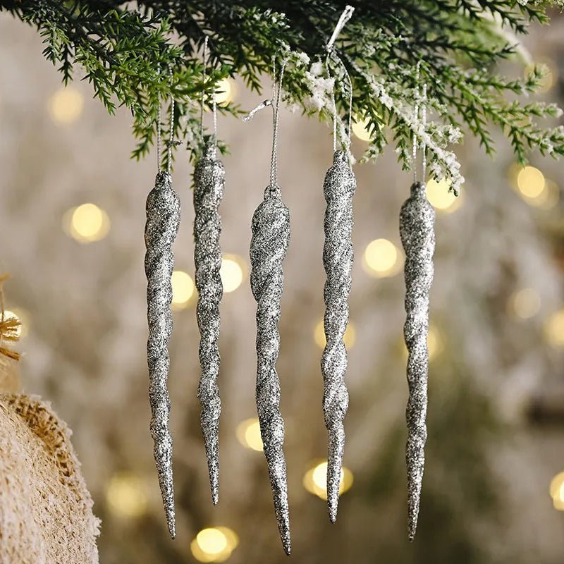 Skanto | Künstliche Eiszapfen-Weihnachtsornamente – Winterwunderland-Baumdekorationen für Partys & Neujahrszauber