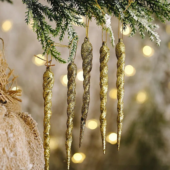 Skanto | Künstliche Eiszapfen-Weihnachtsornamente – Winterwunderland-Baumdekorationen für Partys & Neujahrszauber