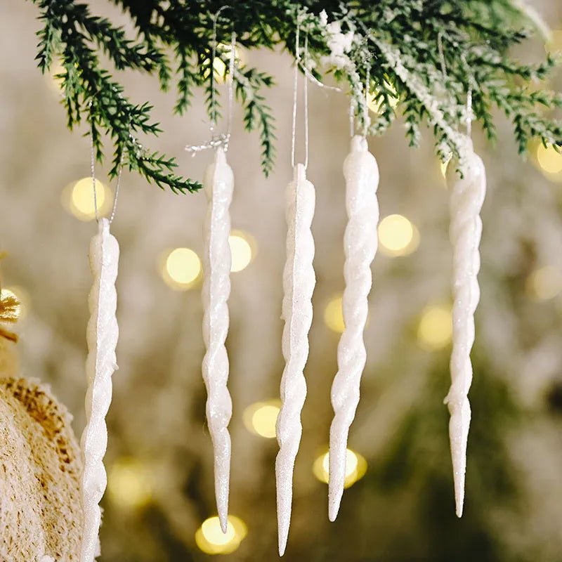 Skanto | Künstliche Eiszapfen-Weihnachtsornamente – Winterwunderland-Baumdekorationen für Partys & Neujahrszauber