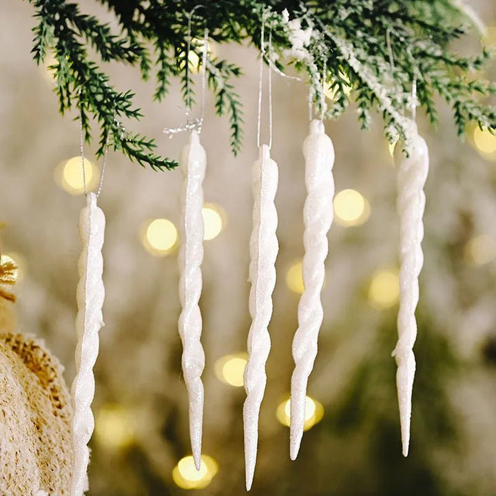 Skanto | Künstliche Eiszapfen-Weihnachtsornamente – Winterwunderland-Baumdekorationen für Partys & Neujahrszauber
