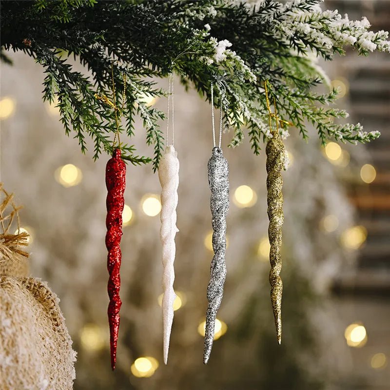Skanto | Künstliche Eiszapfen-Weihnachtsornamente – Winterwunderland-Baumdekorationen für Partys & Neujahrszauber