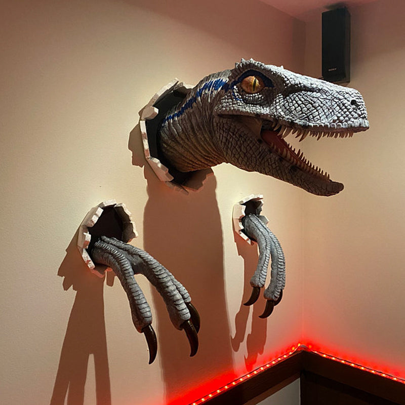 Skanto | Wanddurchbrechende Velociraptor-Dekoration