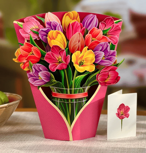 Skanto | Plastik Pop-up Blume | Inkl. Gratis Geschenkkarte - Fair