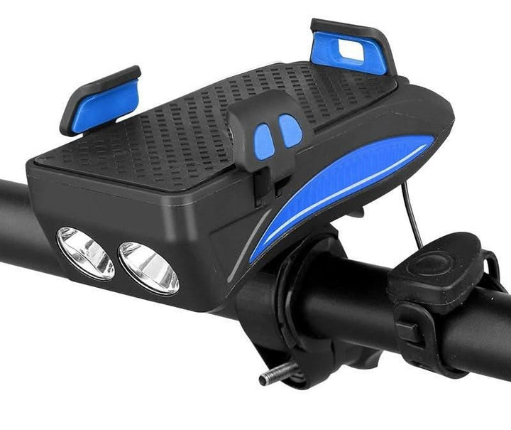 Skanto | 4-in-1 Fahrrad-Handyhalterung mit Powerbank, Licht & Hupe