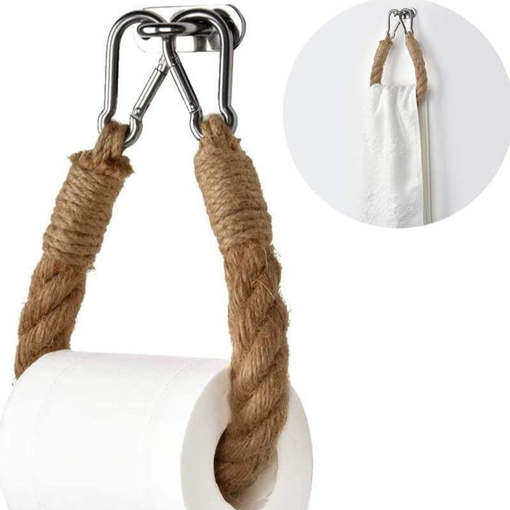 Wandmontierter Toilettenpapierhalter aus Seil