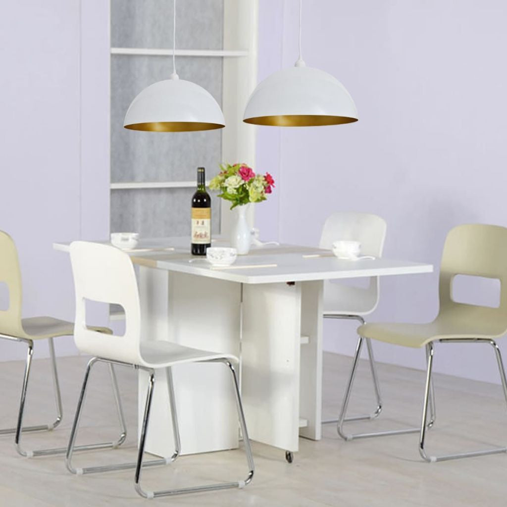 Set aus 2 weißen Halbkugel-Deckenleuchten