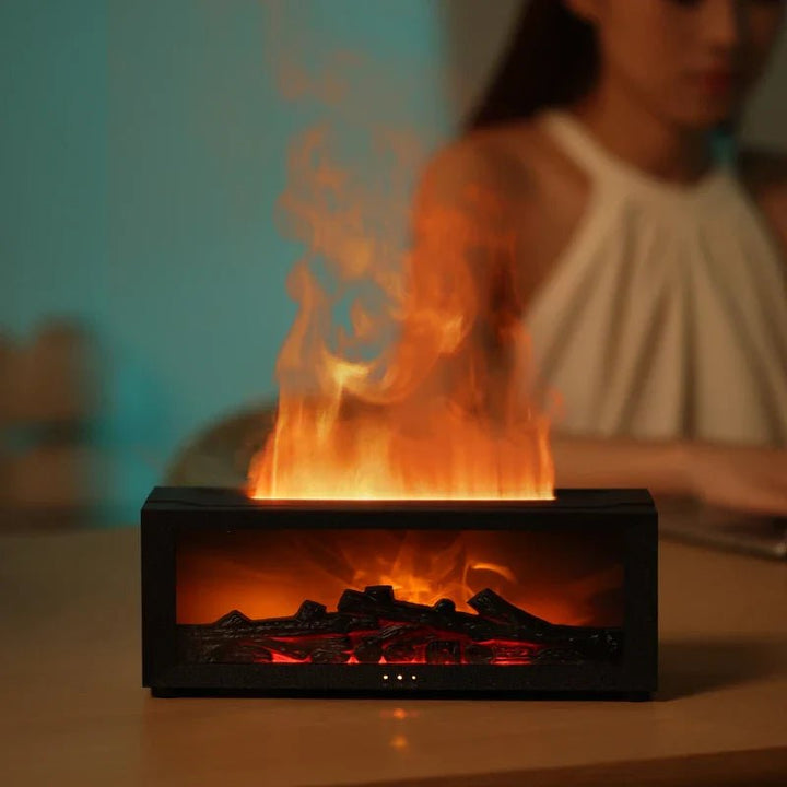 Skanto | FlameMist – Aroma-Diffusor mit Flammeneffekt und LED-Licht