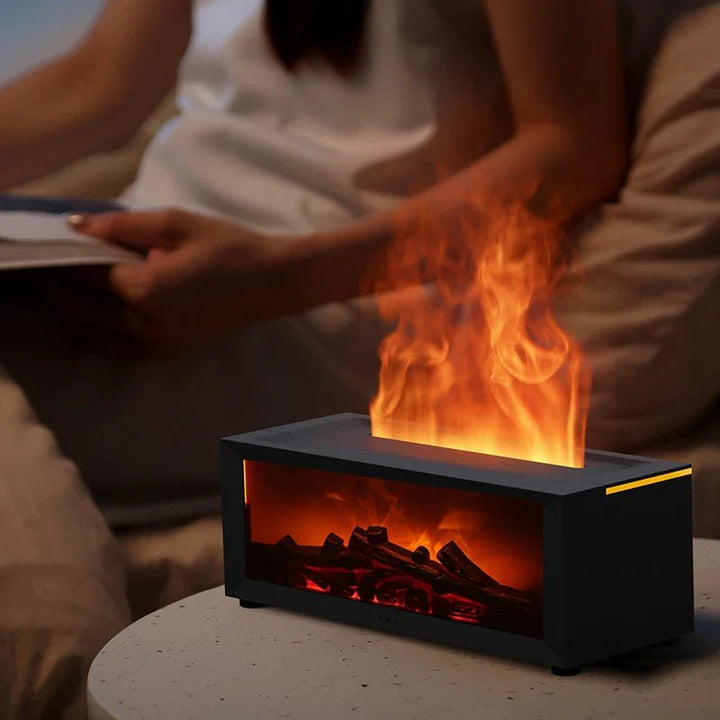 Skanto | FlameMist – Aroma-Diffusor mit Flammeneffekt und LED-Licht