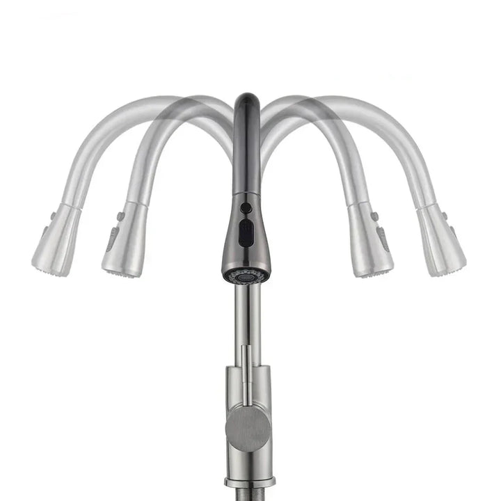 Skanto | Moderner Küchenarmatur mit schwenkbarem Auslauf und Nickel-Finish