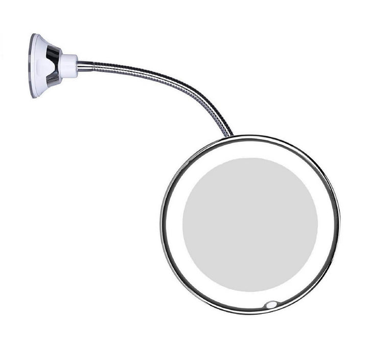 Skanto | LED-Vergrößerungsspiegel mit flexiblem Schwanenhals | 10-fache Vergrößerung | Tageslicht-LED | Schminkspiegel