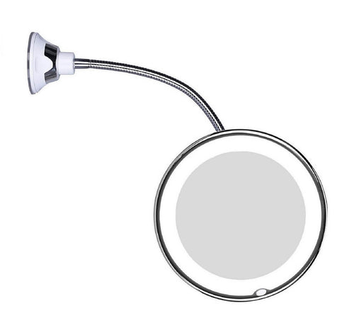 Skanto | LED-Vergrößerungsspiegel mit flexiblem Schwanenhals | 10-fache Vergrößerung | Tageslicht-LED | Schminkspiegel
