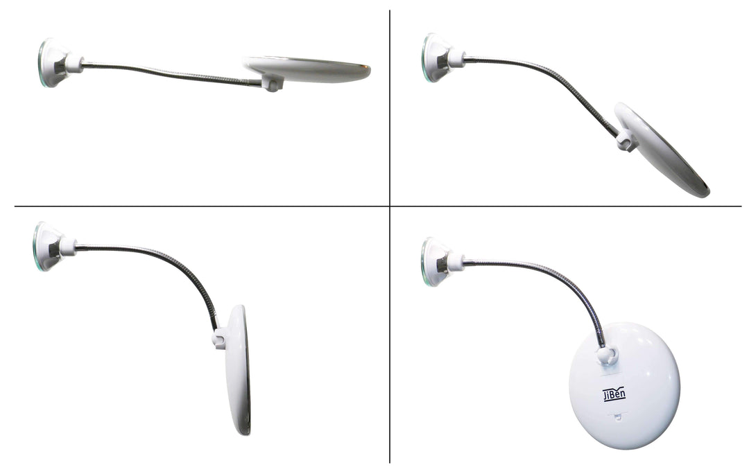Skanto | LED-Vergrößerungsspiegel mit flexiblem Schwanenhals | 10-fache Vergrößerung | Tageslicht-LED | Schminkspiegel