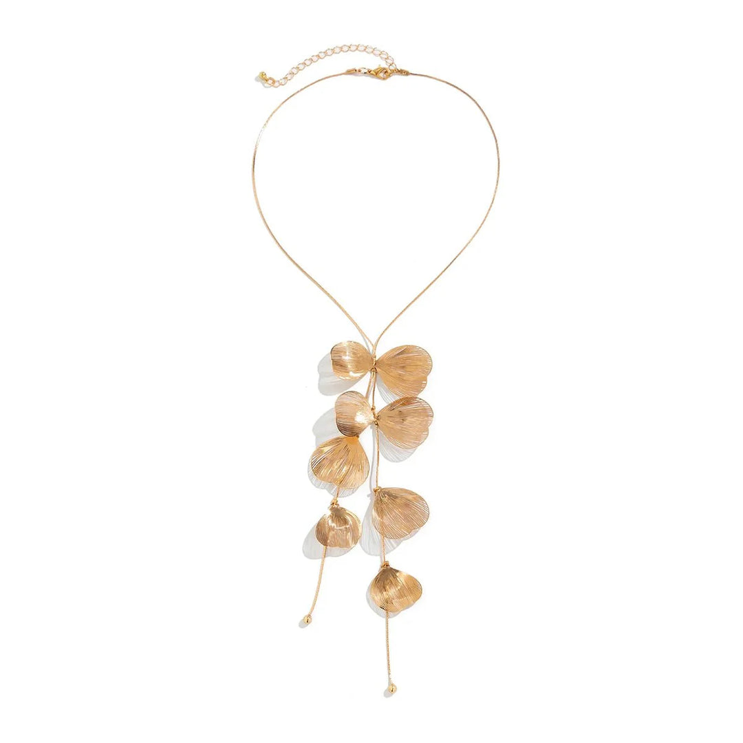 Skanto | Florale Blütenblätter Lariat Tropfen-Halskette