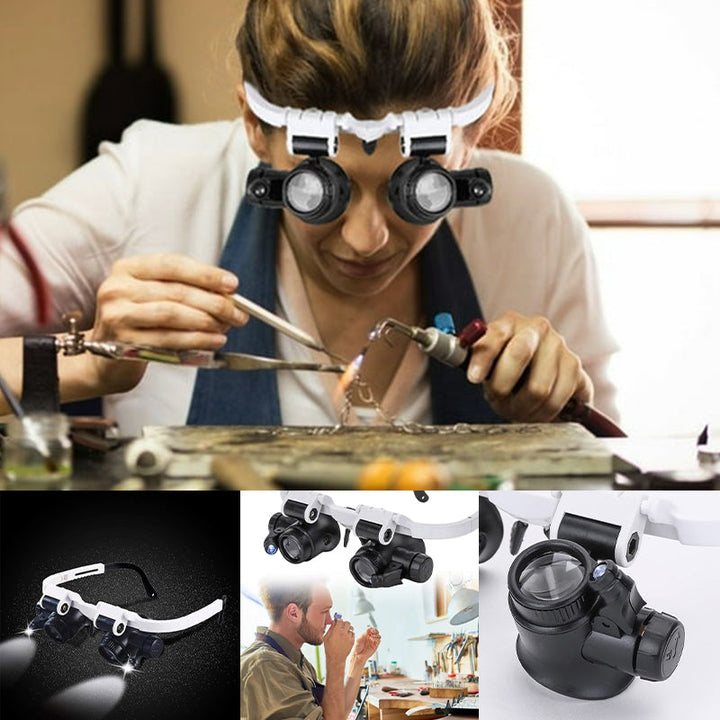 Skanto | Lupenbrille mit LED-Lichtern für beide Augen