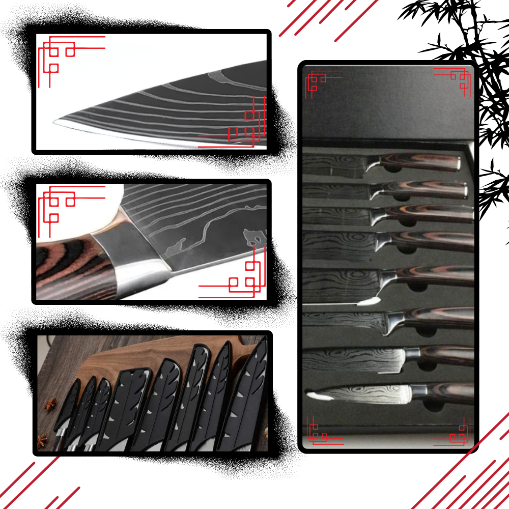 Japanische Messer der Pakkawood-Serie