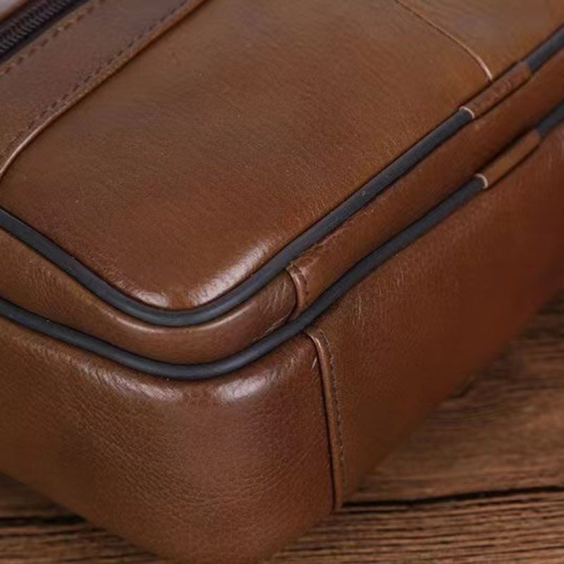 Skanto | Herren-Umhängetasche aus echtem Leder – Crossbody aus Rindsleder mit verstellbarem Riemen