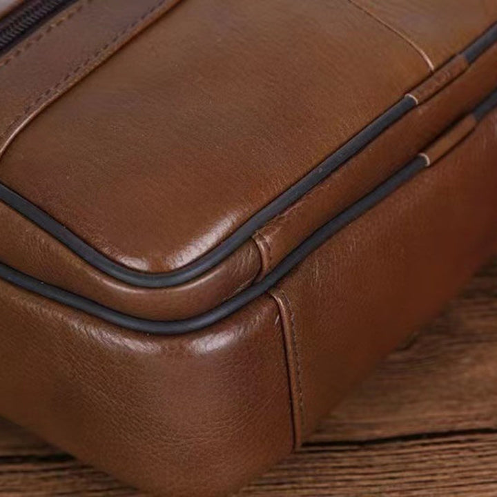 Skanto | Herren-Umhängetasche aus echtem Leder – Crossbody aus Rindsleder mit verstellbarem Riemen