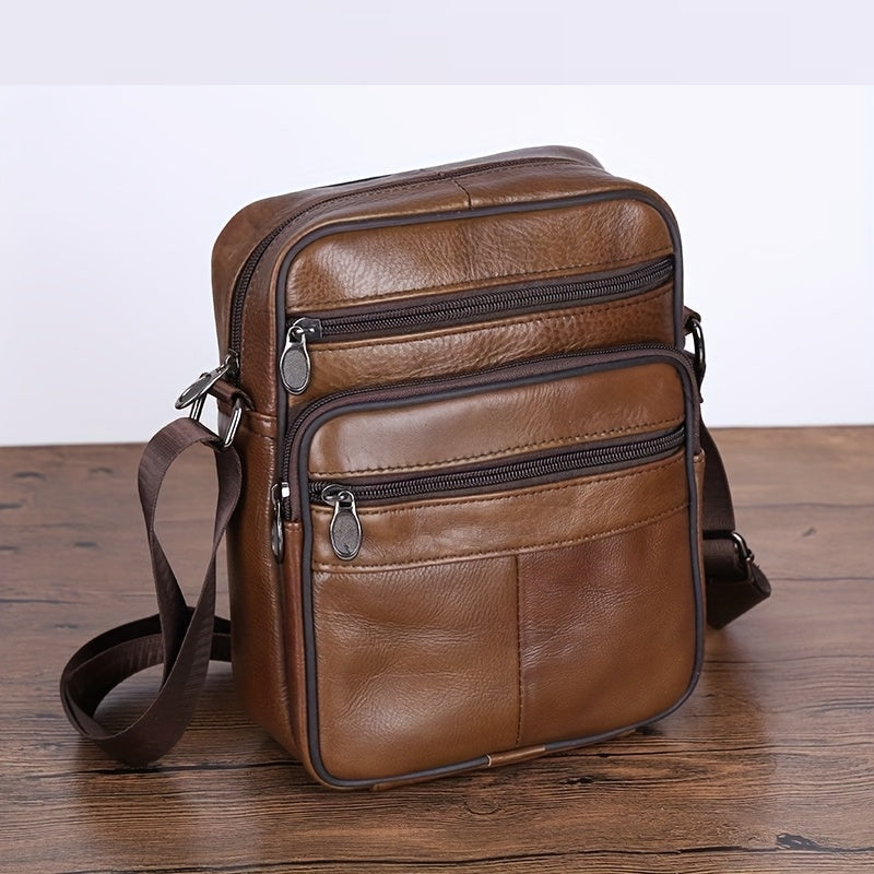 Skanto | Herren-Umhängetasche aus echtem Leder – Crossbody aus Rindsleder mit verstellbarem Riemen