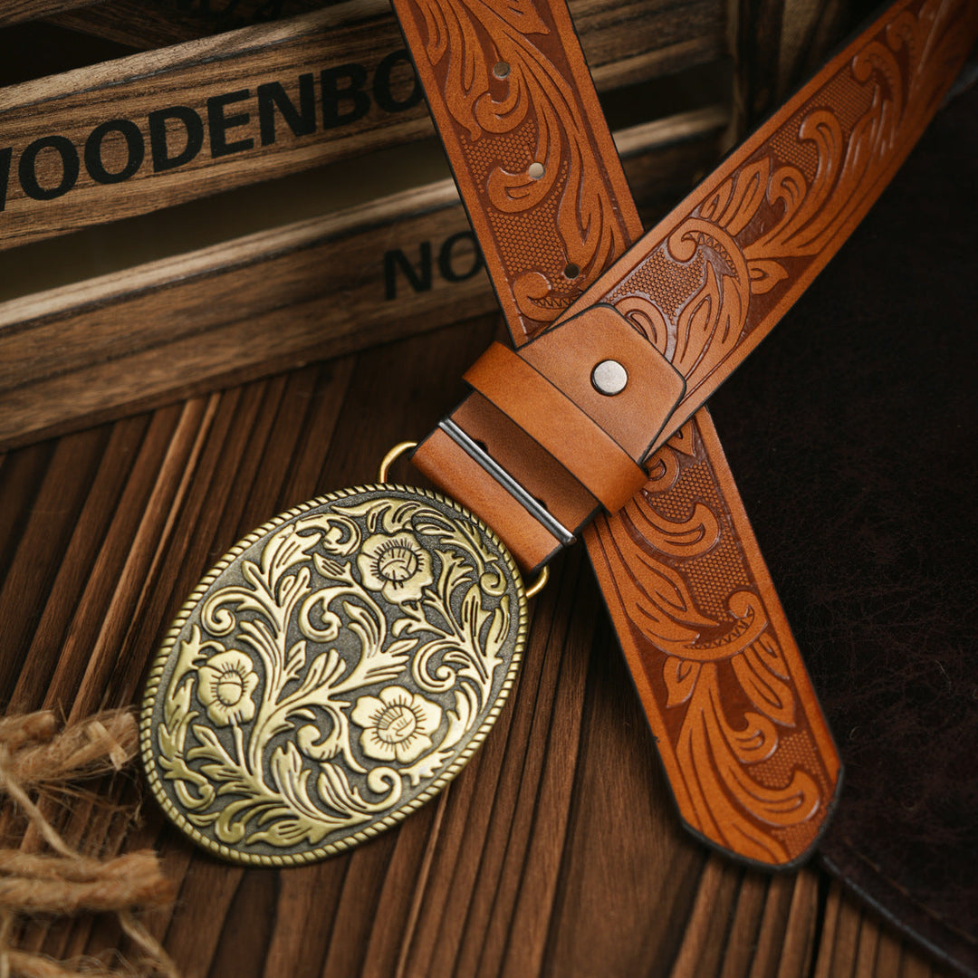 Skanto | Herren-Gürtel | Western-Stil | Veganes Leder & robuste Metallschnalle