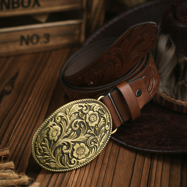Skanto | Herren-Gürtel | Western-Stil | Veganes Leder & robuste Metallschnalle