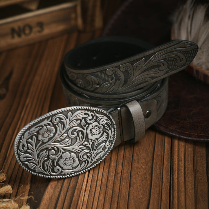 Skanto | Herren-Gürtel | Western-Stil | Veganes Leder & robuste Metallschnalle