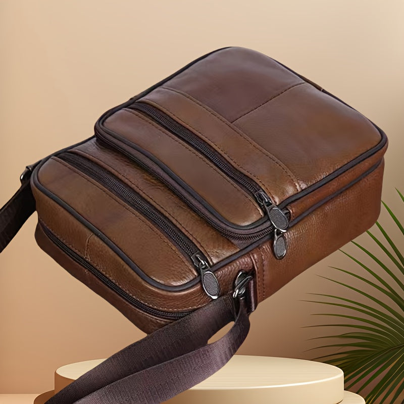 Skanto | Herren-Umhängetasche aus echtem Leder – Crossbody aus Rindsleder mit verstellbarem Riemen