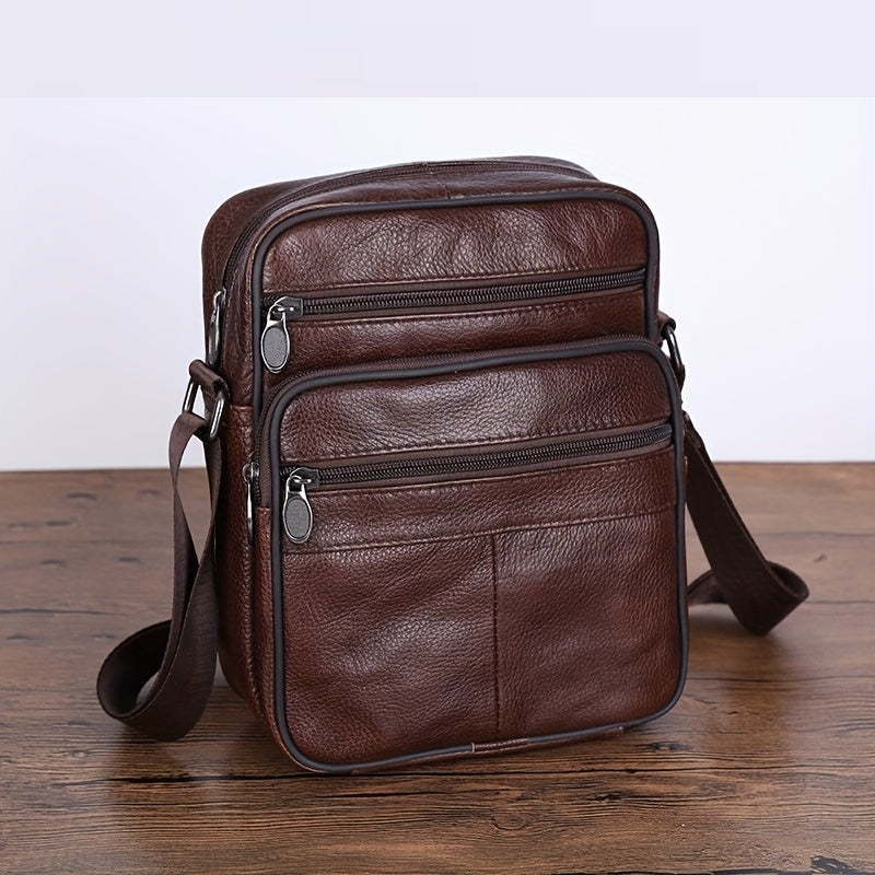 Skanto | Herren-Umhängetasche aus echtem Leder – Crossbody aus Rindsleder mit verstellbarem Riemen
