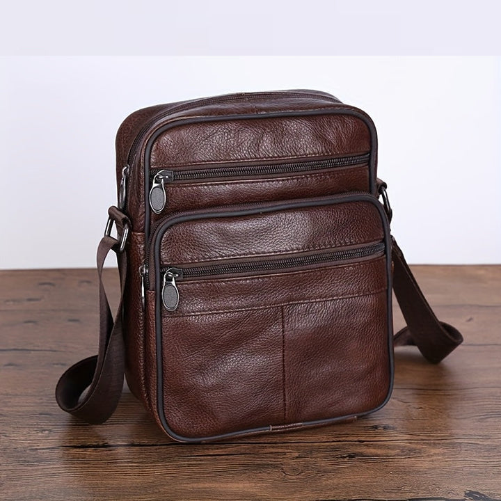 Skanto | Herren-Umhängetasche aus echtem Leder – Crossbody aus Rindsleder mit verstellbarem Riemen
