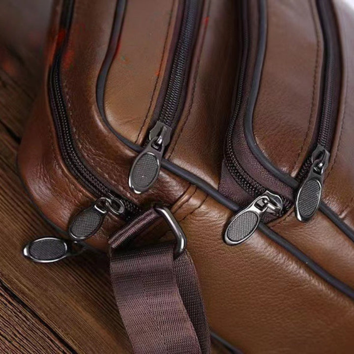 Skanto | Herren-Umhängetasche aus echtem Leder – Crossbody aus Rindsleder mit verstellbarem Riemen