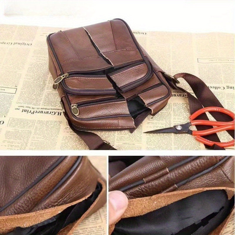 Skanto | Herren-Umhängetasche aus echtem Leder – Crossbody aus Rindsleder mit verstellbarem Riemen