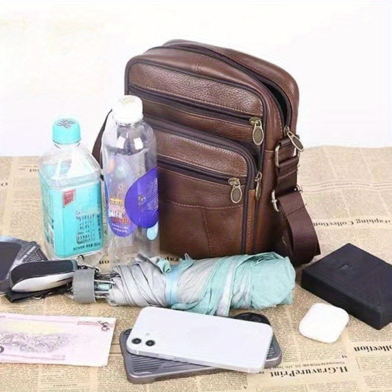 Skanto | Herren-Umhängetasche aus echtem Leder – Crossbody aus Rindsleder mit verstellbarem Riemen