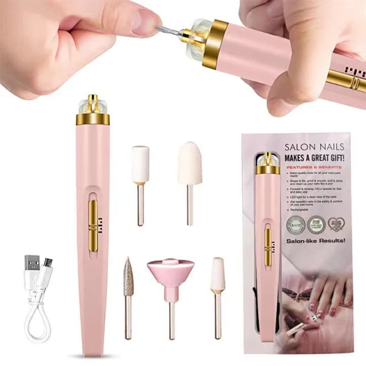 Skanto | 5-in-1 Elektrisches Nagelpflegegerät – Tragbares Maniküre-Tool mit LED-Licht