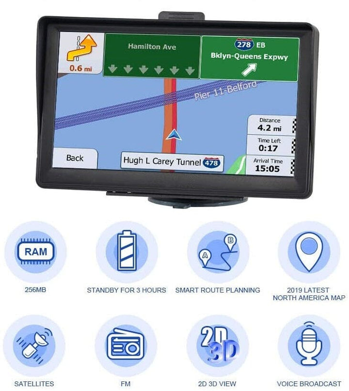 Skanto | 7" GPS-Navigationssystem | Aktualisiert mit Echtzeit-Verkehrsinformationen & vorinstallierten UK- & EU-Karten für PKW & LKW