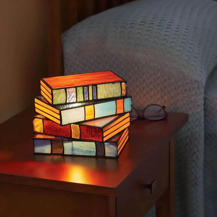 Skanto | Buntglas-Buchlampe Mehrfarbig