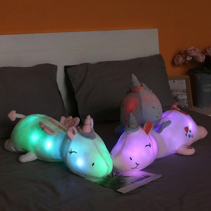 Skanto | Leuchtendes Einhorn – Weiches Plüsch-Nachtbegleiter-Spielzeug für Kinder