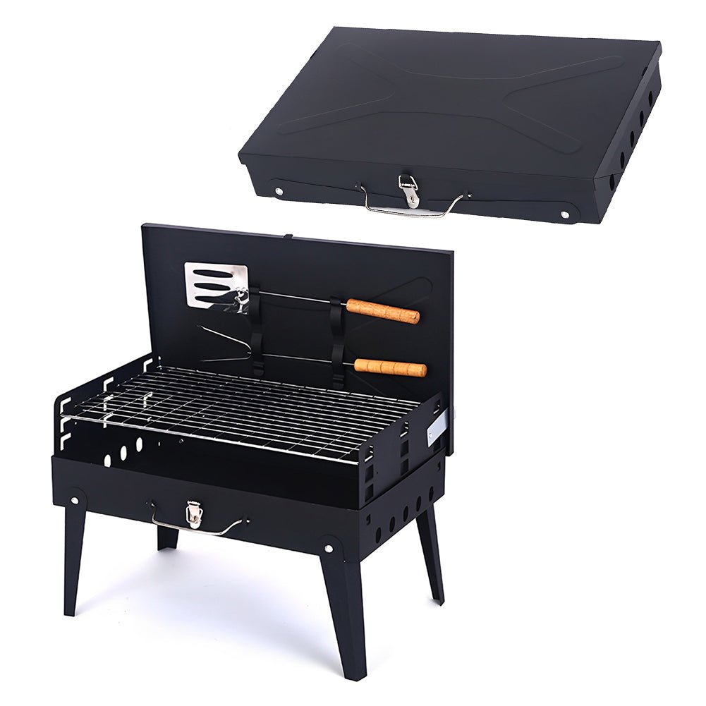 Skanto | Grillmate Fold – Faltbarer Stahl-Koffergrill für Garten, Camping & Outdoor-BBQ