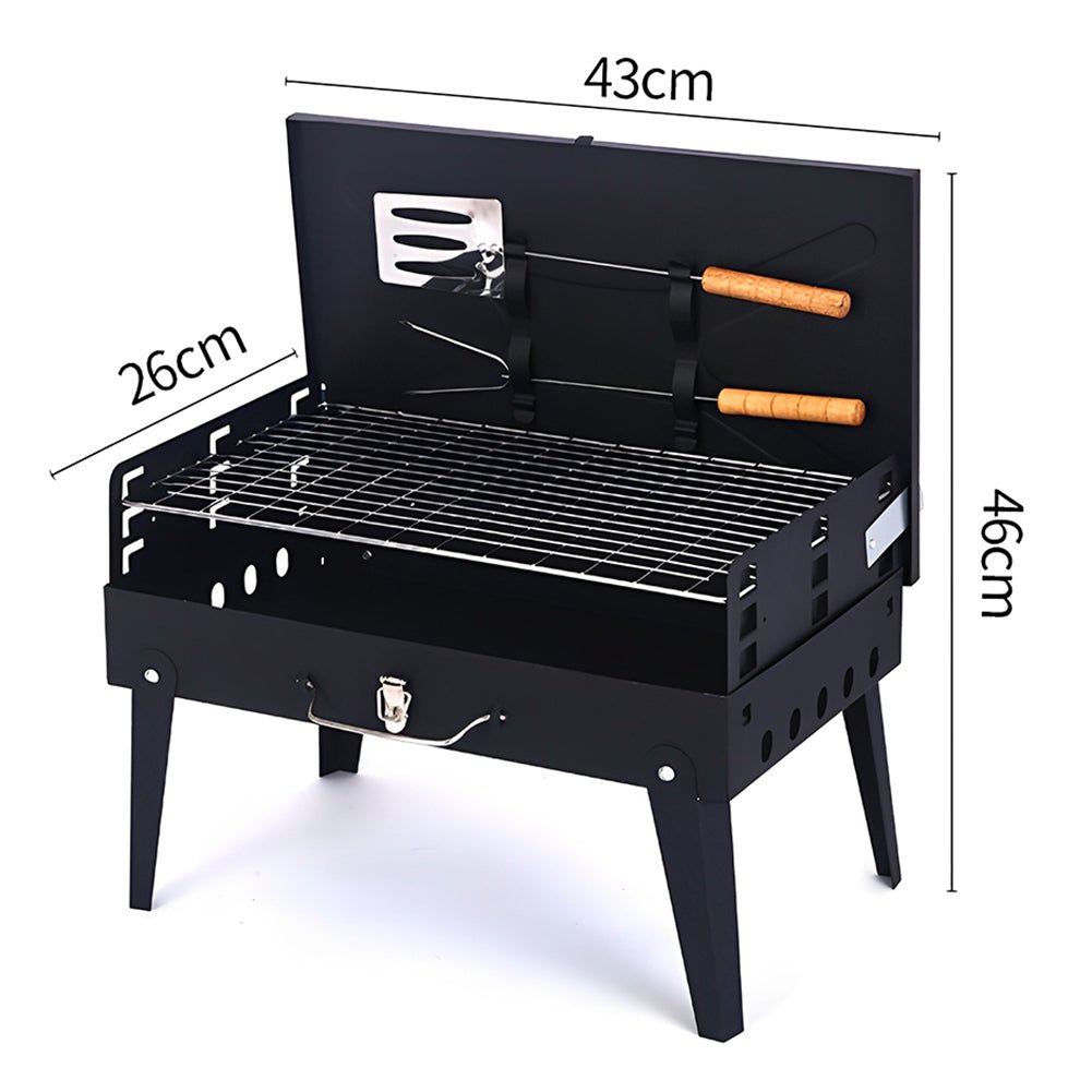 Skanto | Grillmate Fold – Faltbarer Stahl-Koffergrill für Garten, Camping & Outdoor-BBQ