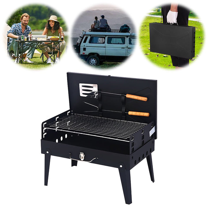 Skanto | Grillmate Fold – Faltbarer Stahl-Koffergrill für Garten, Camping & Outdoor-BBQ